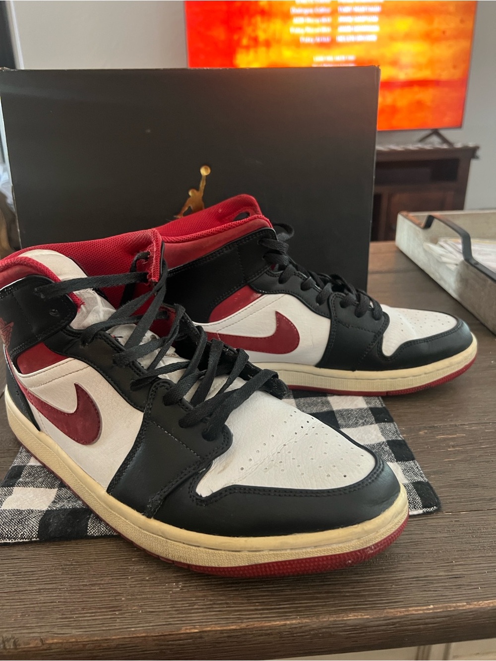 Nike Air Jordan 1 High Top Sneakers - White/Black/Red